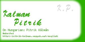 kalman pitrik business card